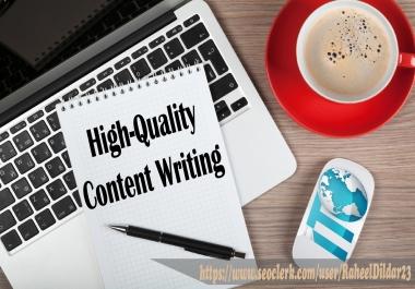 I will write high quality and unique content up to 500 word