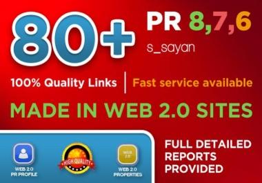 create 80 Real High Pr BACKLINKS,  Dofollow PR8,  PR9,  Authority,  Anchor,  Seo