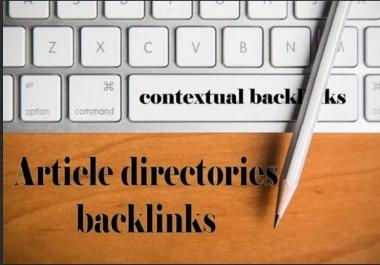 get you 500 Article directories backlinks contextual backlinks