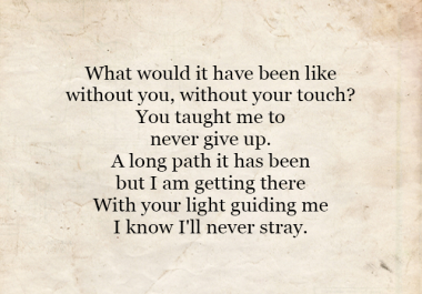 Write a poem for you