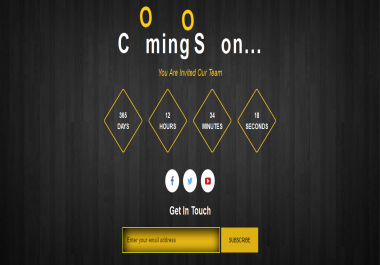 Design a clean HTML coming soon page