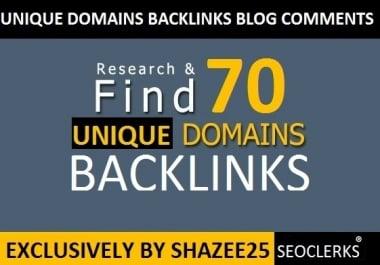 Provide 70 Dofollow Backlnks Blog Comments with Unique Domains