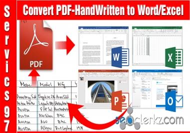 Convert PDF to Word or Excel