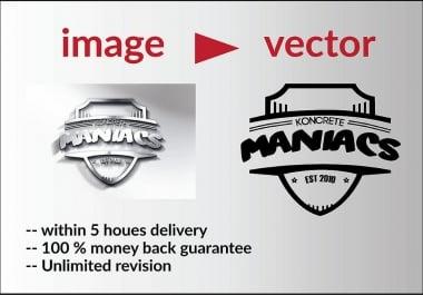 convert jpg, png, image to vector within 5 hours