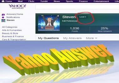 Promote your website link in 4 Yahoo Answers From 4 level accounts
