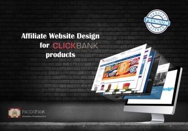 We design an affiliate website with CLICKBANK products for you - unique design