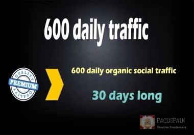 600 organic & social WEB TRAFFIC for your site