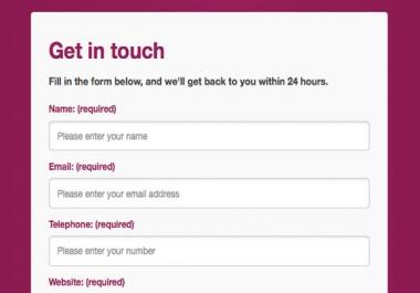 Do Payment/Contact Form in CodeIgniter,  Laravel or Wordpress