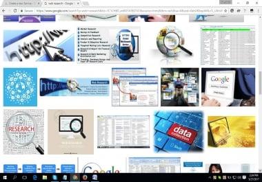large number of website research