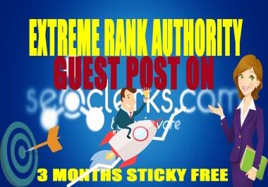 Extreme Rank Authority 10 PBN Post,  Average DA35,  PA30,  TF25