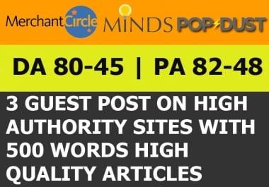 Publish Article on Minds,  Merchantcircle & Format DA 45 - 82 + Articles