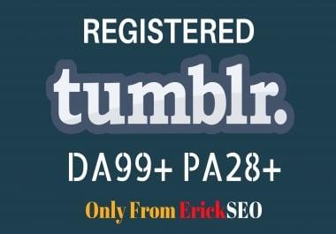 Register 5 Expired Tumblr Blogs PA 28+ Plus with login email and password