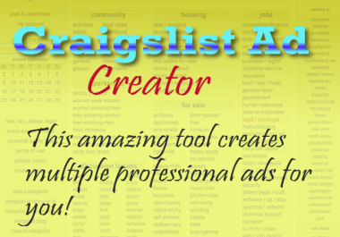 Craigslist Ad Creator Software - Generates Leads For Your Marketing & Posting