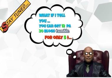 What if I tell you. You can get 12 PA 30 OR MORE TUMBLR DOMAINS. ONLY