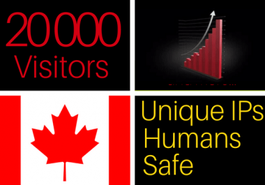 Drive 20k traffic visitors from Canada to your website