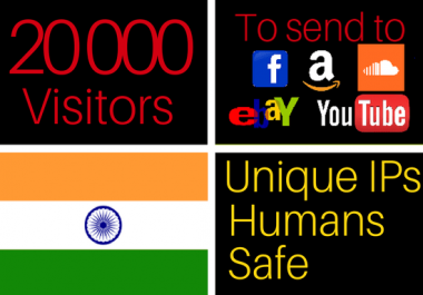 20k traffic visitors from India to your website