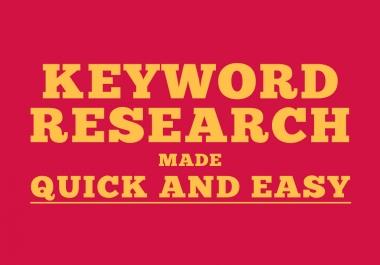 will do 20 keyword research and 5 competitor analysis
