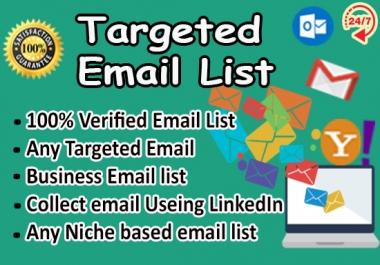 Provide Targeted Clean Email list Or B2b Email List