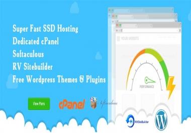 Unlimited SSD Hosting with Softaculous and RV sitebuilder