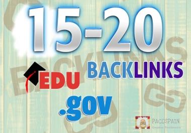 manually build 15-20. edu-. gov backlinks YouTube,  Amazon,  App. etc
