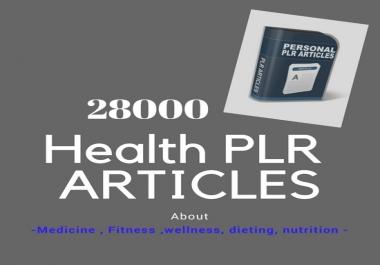 28,000 PLR/MRR - Articles 38 -EBooks On Medicine, Health, Fitness, Nutrition for 5