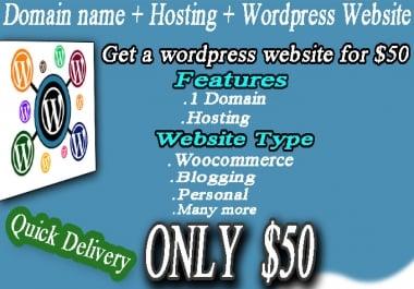 website + domain + hosting 50 life time