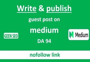 Write and publish guest post on medium DA94