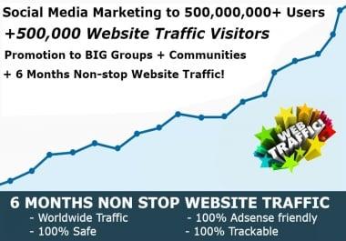 50,000,000 Social Media Marketing and 500,000 Website Traffic Explosion service