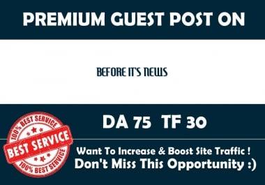 Publish Guest Post on Beforeitsnews. com - DA 75 - Premium Authority Backlink