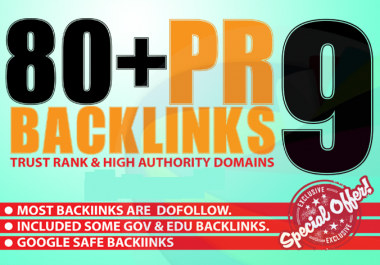 Create 80+ High Page Rank Pr DA 60-100 Google Safe Seo Backlinks Pr9 Traffic Links