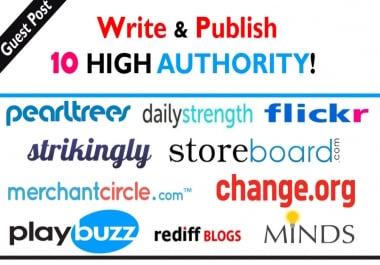 Will Write And Publish 10 High Authority Guest Posts On DA-100 Sites