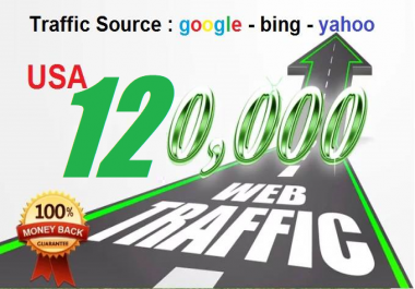 120,000 Keyword Targeted Organic Website Traffic usa By Google Yahoo Bing