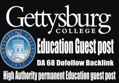 Publish a Article on Gettysburg College Education website DA 68 backlink