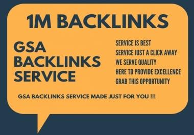 1 million gsa SEO backlinks