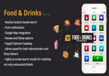 Hotels And Restaurants Finder App - Website & Native Android script