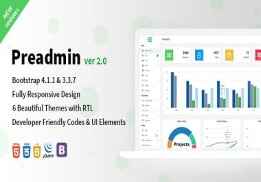 Preadmin - Bootstrap 4 Admin Template