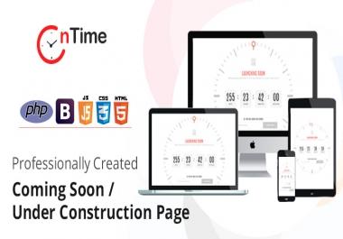 OnTime - Coming Soon Page / Under Construction Page with installer