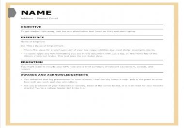 Resume and CV writing