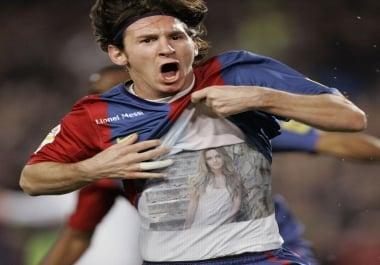 put your picture on T-shirt Messi