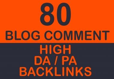 Provide 80 Google Updates Safe High PA/DA TF/CF Dofollow Backlinks Blog Comments