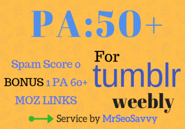 High PA 50+ 12 Expired Tumblr or Weebly Blogs