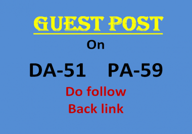 Publish a guest post with 2 backlinks on DA 51 site