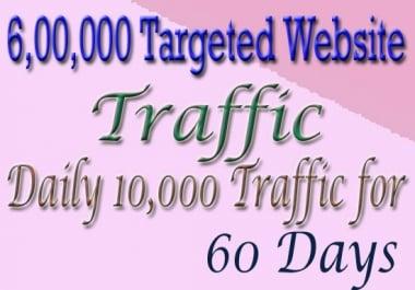 Drive 6, 00,000 Real Human Targeted Traffic To Your Website For 60 Days