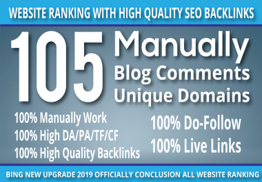 I Do 105 blog comment Seo backlinks ON High DA PA TF CF