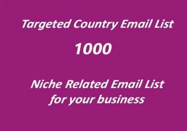 1000 niche based email list for your business