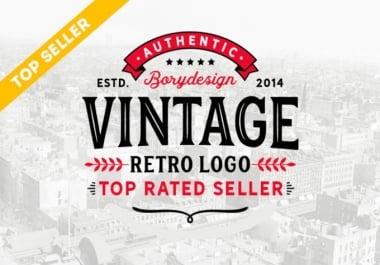 design a retro vintage logo for you