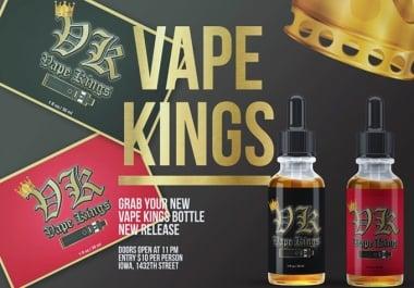 create a vape, e liquid,  or e juice label for your brand