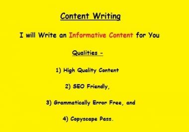 Write An Informative Content