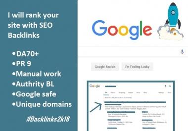 Do Da70 Pr9 High Authority Dofollow Manual Backlinks