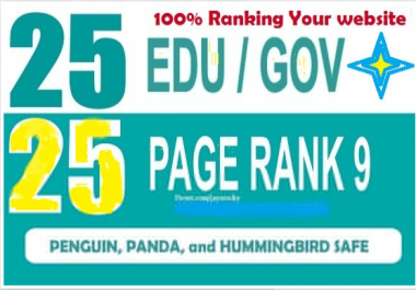 builds 25 edus and 25 pr9 real SEO backlinks